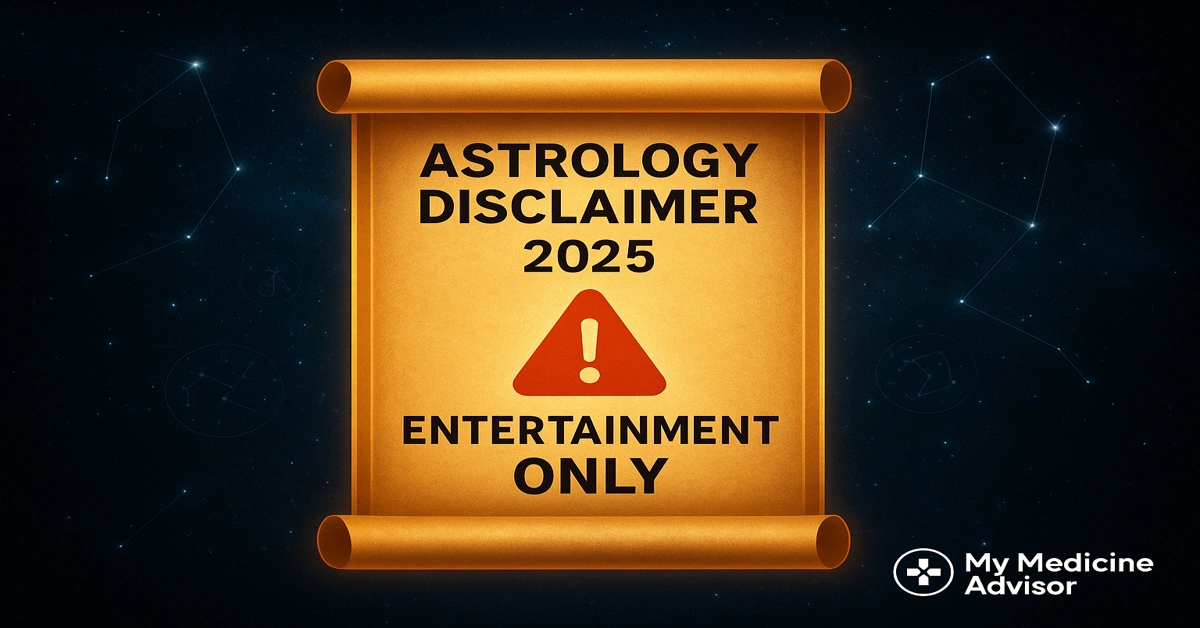 Astrology Disclaimer 2025 — entertainment only liability notice for horoscopes, tarot, and astrology tools